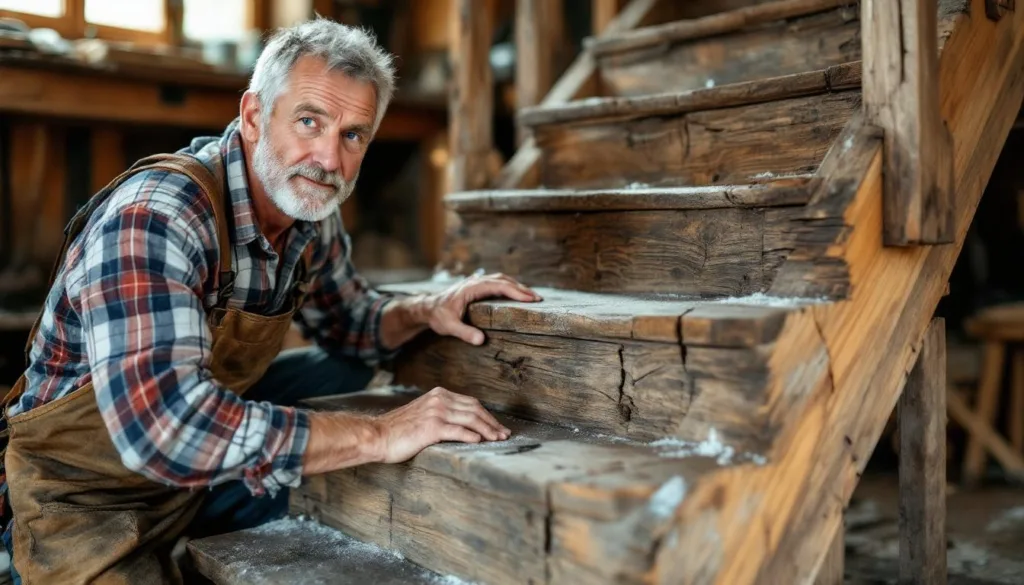 ein erfahrener treppenbauer erklärt, warum holztreppen nach 5 jahren zu knarren beginnen und wie man das problem effektiv beheben kann.